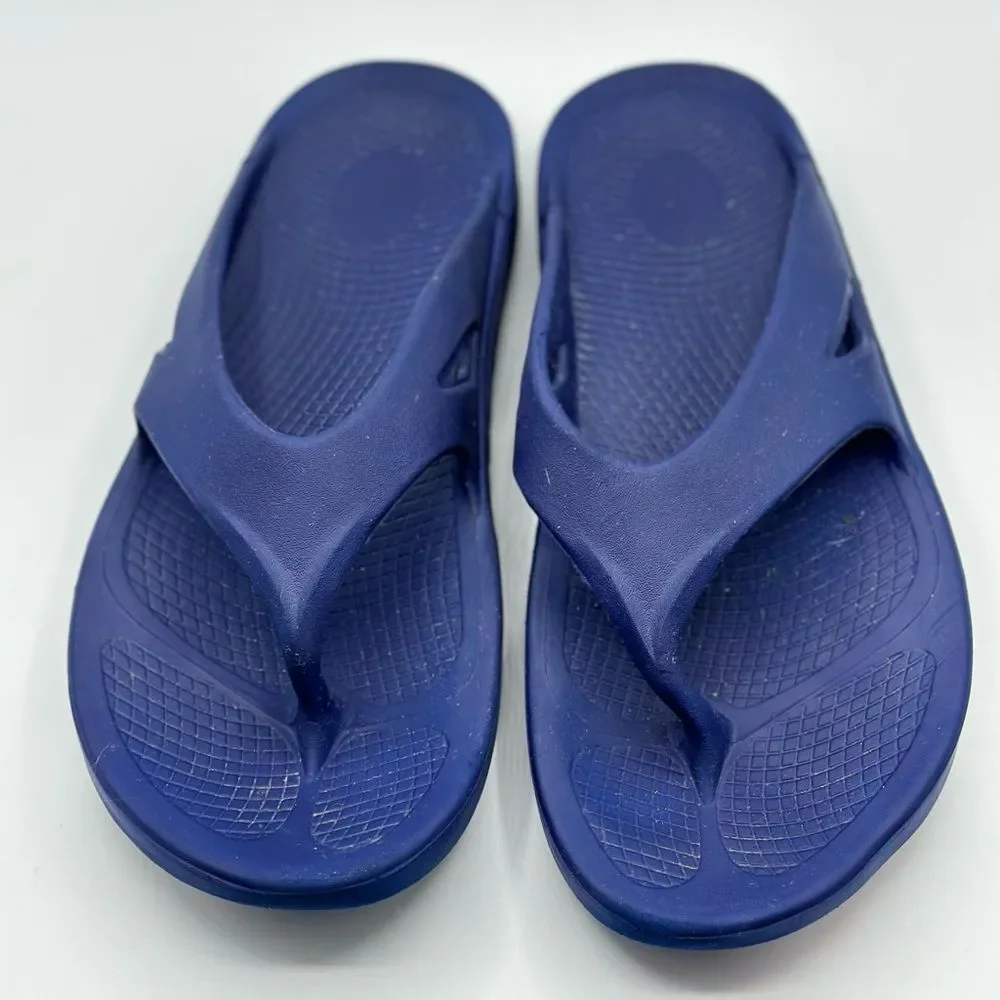 OOFOS OOlala Original Recovery Sport Shoes Blue Flip Flop Thong Sandals Size 13
